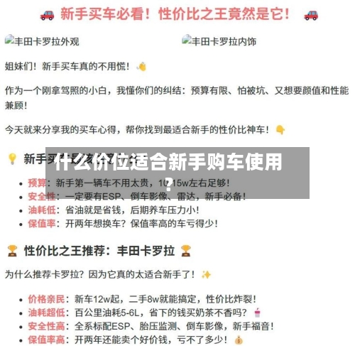 什么价位适合新手购车使用?-第2张图片
