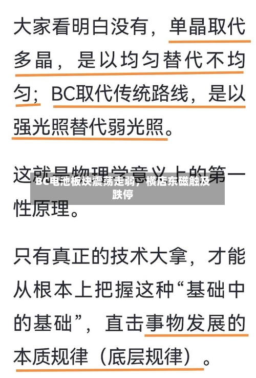 BC电池板块震荡走弱，横店东磁触及跌停-第2张图片