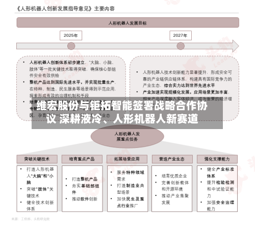 维宏股份与钜拓智能签署战略合作协议 深耕液冷、人形机器人新赛道