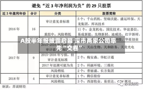 A股半年报披露启幕 深市两家公司率先“交卷”-第2张图片