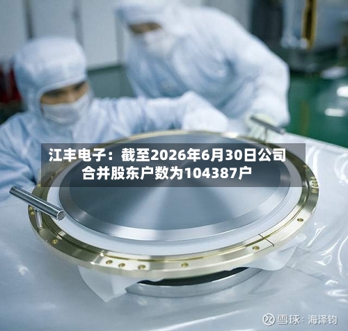 江丰电子:截至2026年6月30日公司合并股东户数为104387户