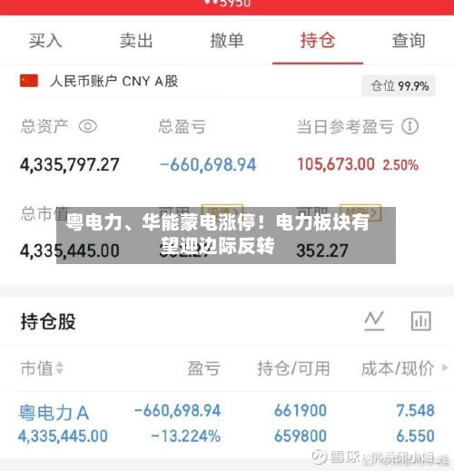 粤电力、华能蒙电涨停！电力板块有望迎边际反转-第2张图片