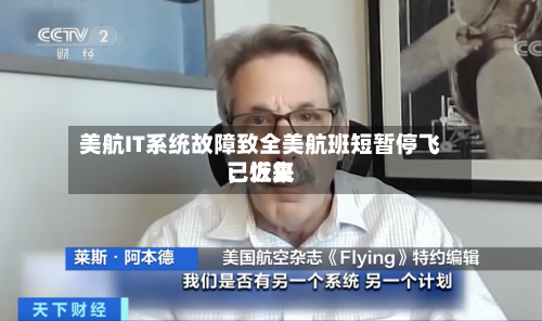 美航IT系统故障致全美航班短暂停飞,近来
已恢复