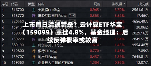 上市首日遭遇错杀？云计算ETF华宝（159099）重挫4.8%，基金经理：后续反弹概率或较高-第2张图片