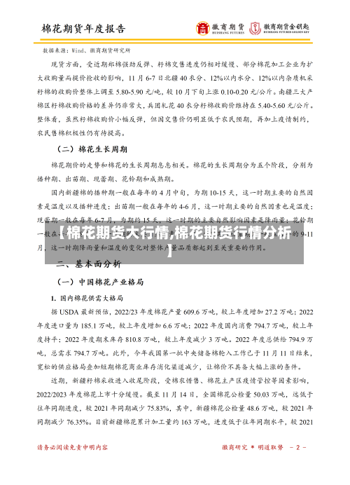 【棉花期货大行情,棉花期货行情分析】-第3张图片
