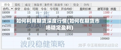 如何利用期货深度行情(如何在期货市场稳定盈利)