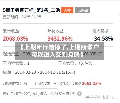 【上期所行情停了,上期所散户可以进入交割月吗】