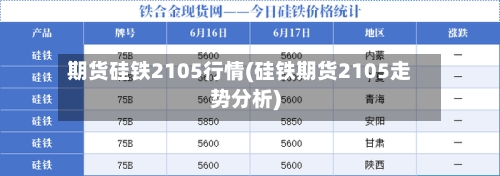 期货硅铁2105行情(硅铁期货2105走势分析)