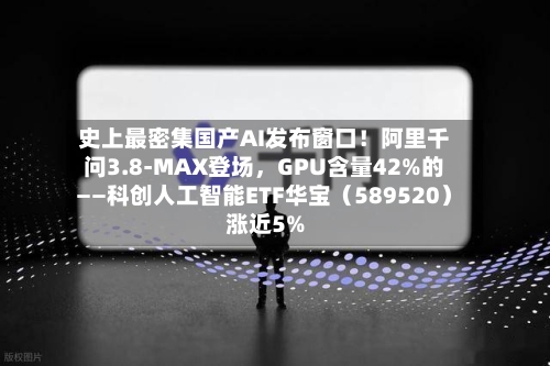 史上最密集国产AI发布窗口！阿里千问3.8-MAX登场，GPU含量42%的——科创人工智能ETF华宝（589520）涨近5%