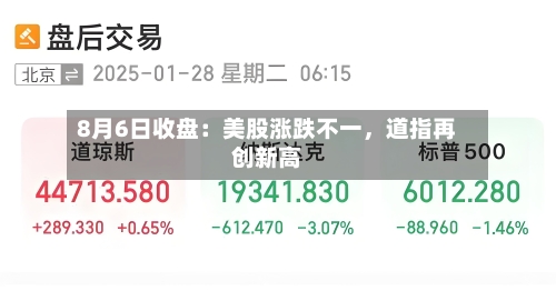8月6日收盘：美股涨跌不一，道指再创新高-第2张图片