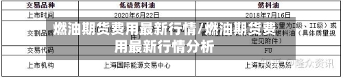 燃油期货费用最新行情/燃油期货费用最新行情分析